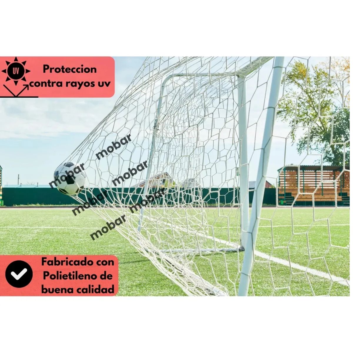 MUUK - Red Futbol Muuk 2-0mm 7x2x2mt Uso Intensivo Protecc Uv