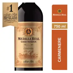 SANTA RITA - Vino Medalla Real Gran Reserva Carmenere 750cc x6