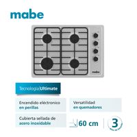 Encimera a Gas 4 platos 60cm Inox CMG6044SD-1CL