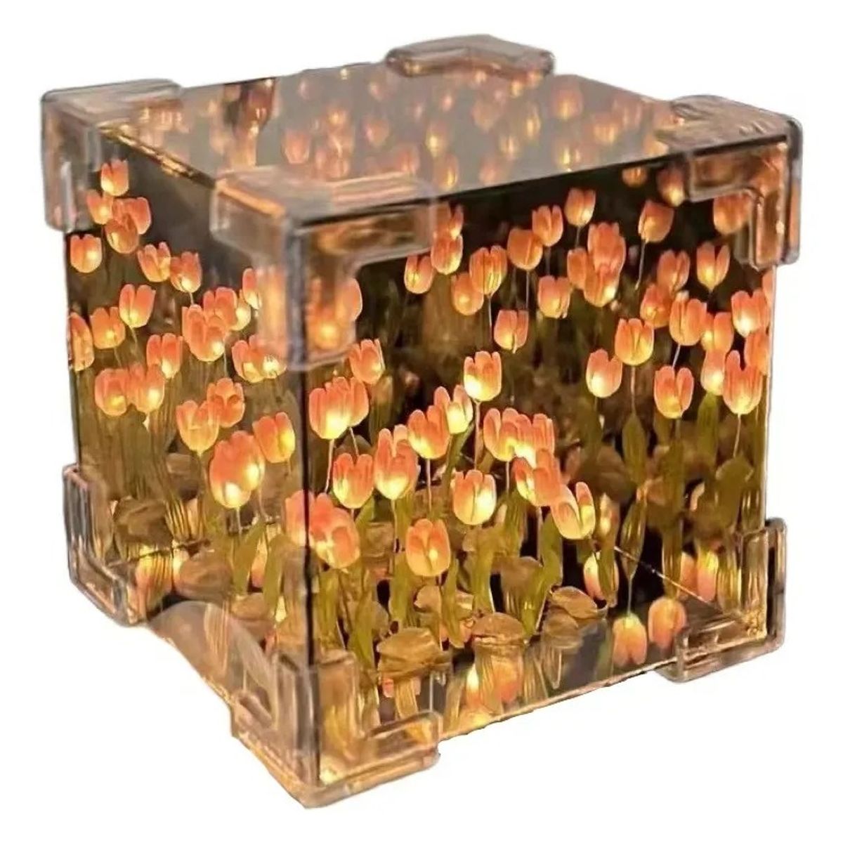 GENERICO - 21 Diy Cubo De Rubik Lámpara Noche De Tulipanes Con Espejo