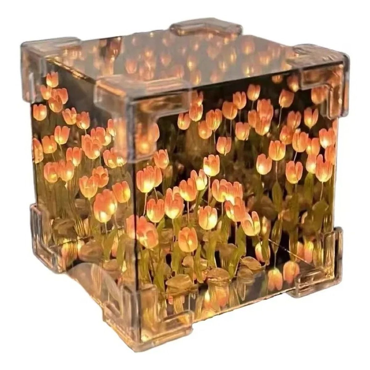 GENERICO - 21 Diy Cubo De Rubik Lámpara Noche De Tulipanes Con Espejo