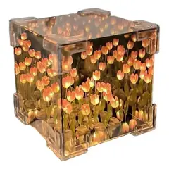 GENERICO - 21 Diy Cubo De Rubik Lámpara Noche De Tulipanes Con Espejo
