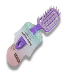GENERICO - Cepillo Masajeador Capilar Cerdas Silicona Anchas FlexiblE violeta