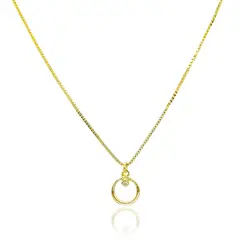 COGGIOLA - Collar Círculo Circón Enchapado Oro 18K