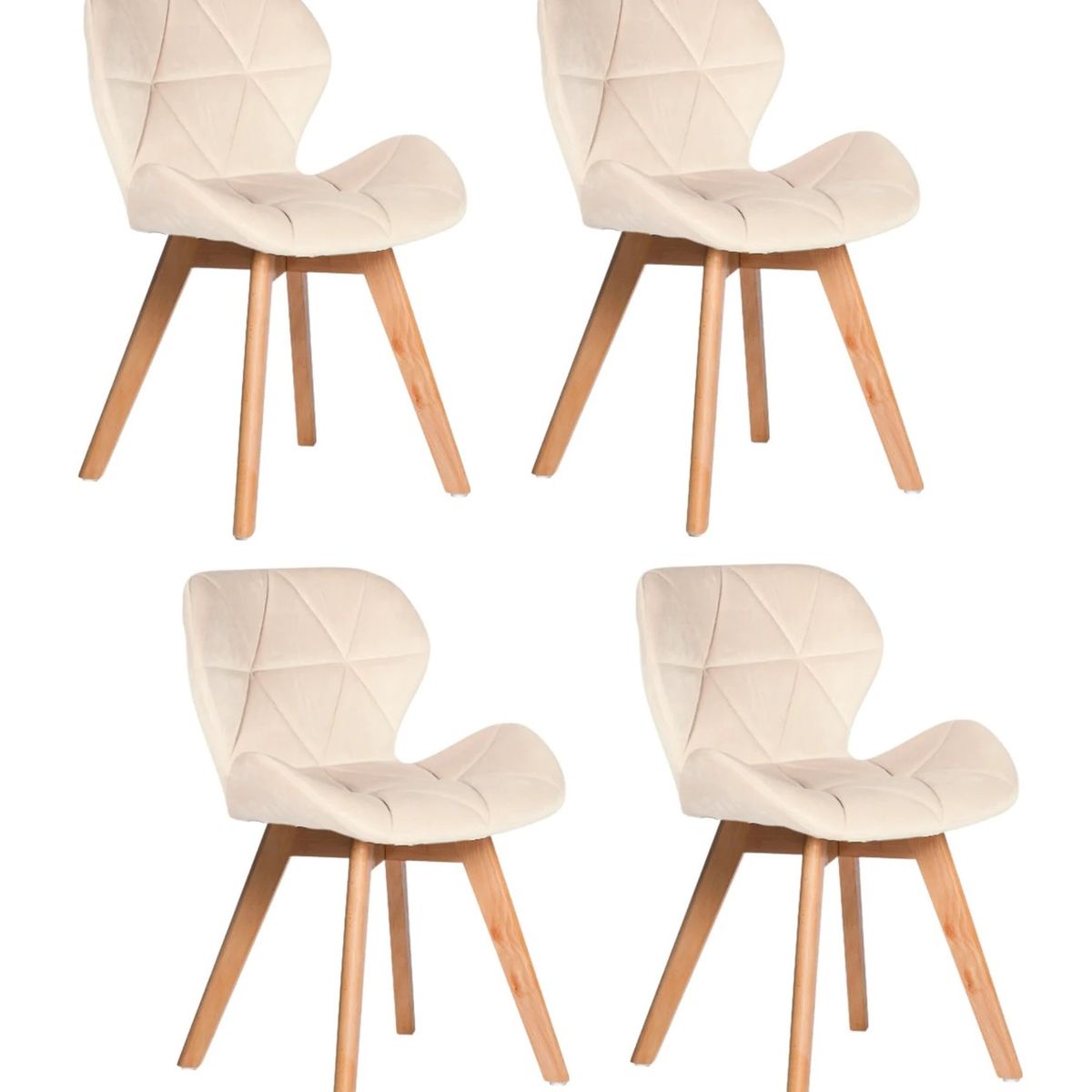 HABITA2 CHILE - COMEDOR CHARLES TERCIOPELO 140 CM - 4 PUESTO BEIGE…