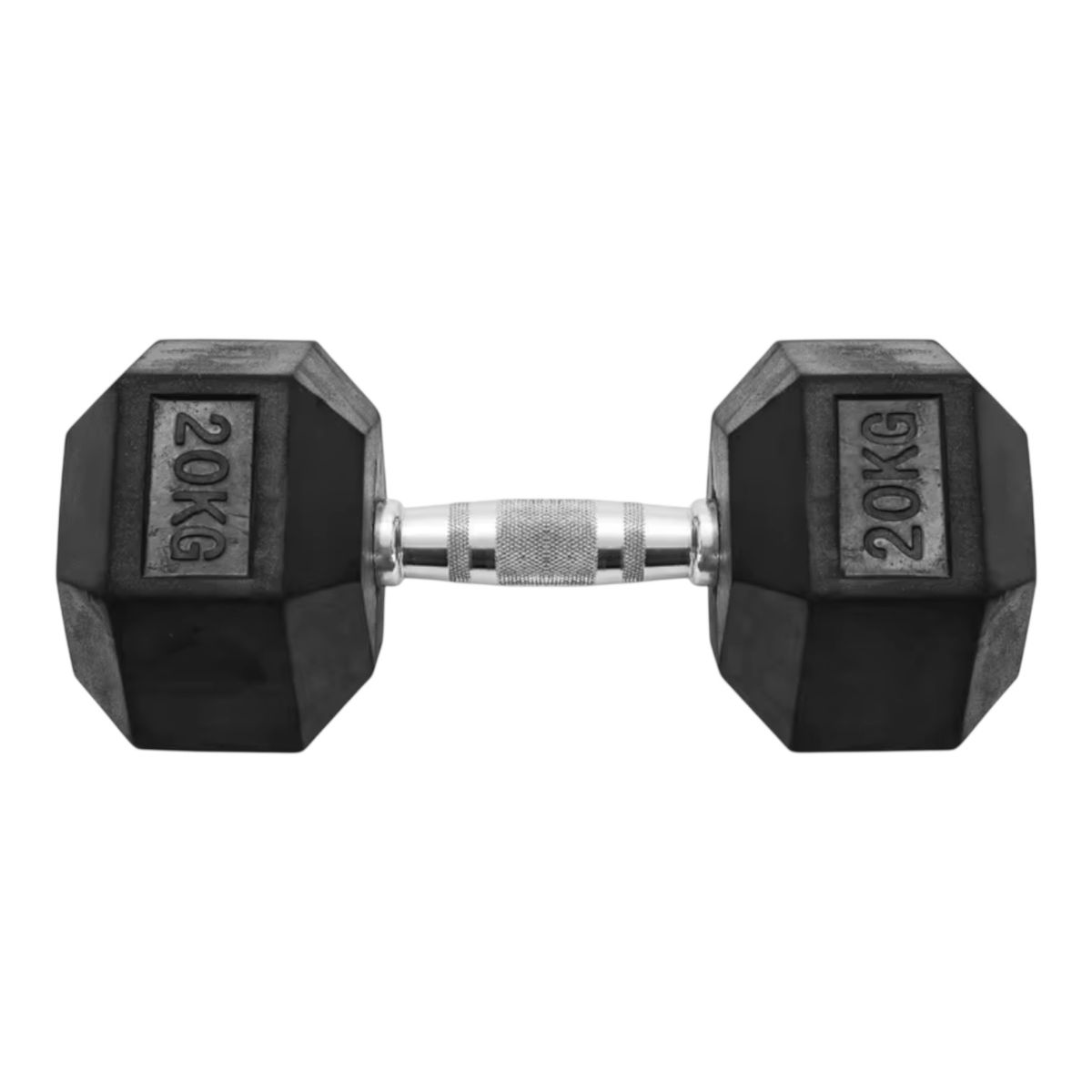 GENERICO - Mancuerna Hexagonal 20 Kilos - Caucho y Acero Sólido