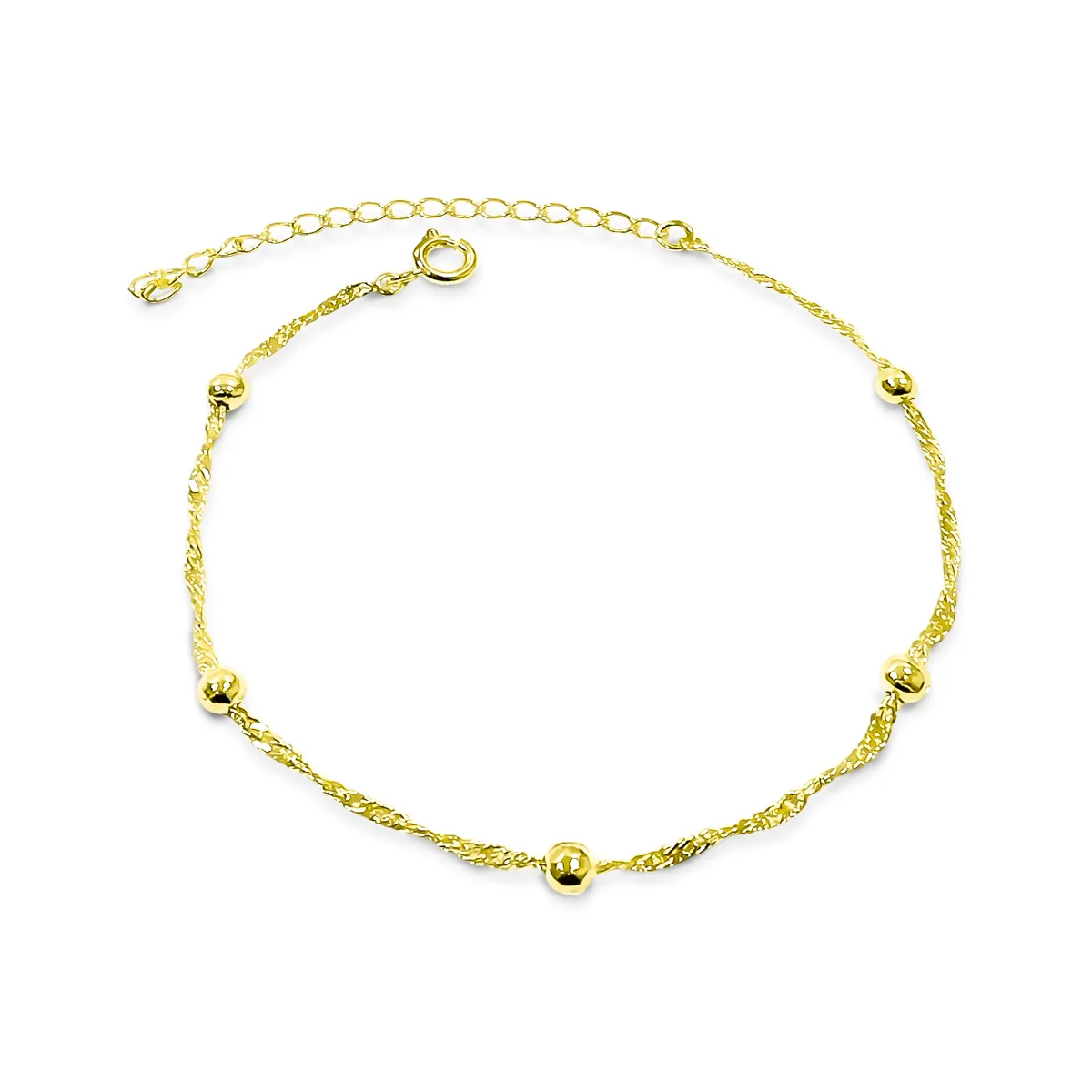 COGGIOLA - Pulsera Bolitas Singapur Enchapado Oro 18K