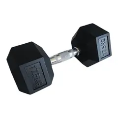 GENERICO - Mancuerna Hexagonal 17,5 Kilos - Caucho y Acero Sólido