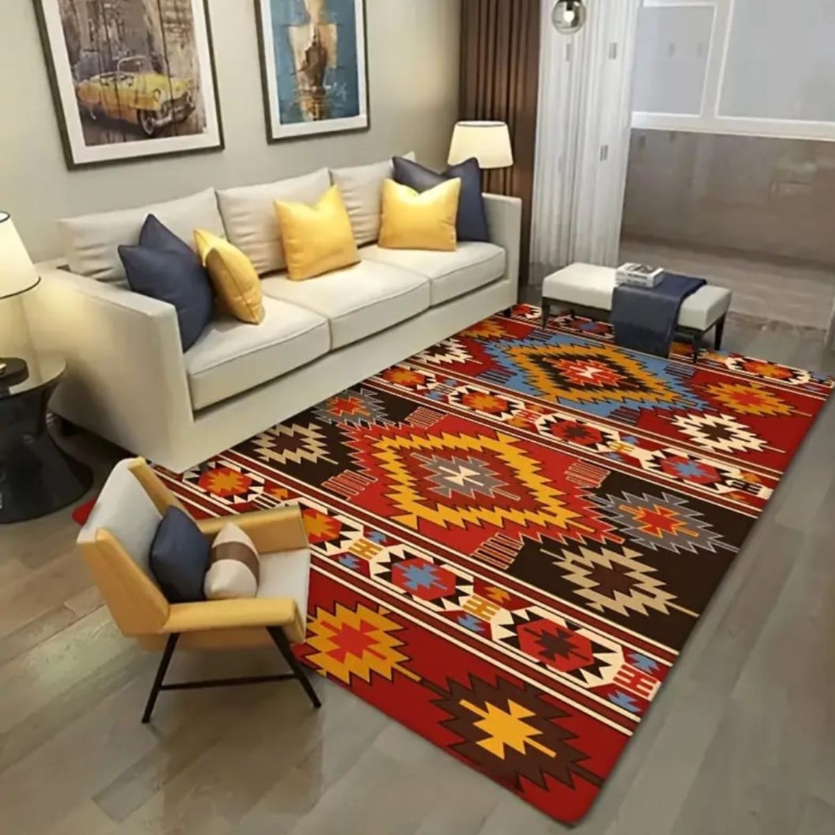 GENERICO - ALFOMBRA PARA LIVING ANTIDESLIZANTE CON DISEÑOS 3D ESPECTACULARES