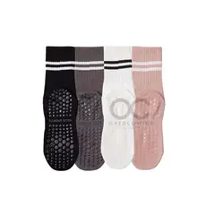 GENERICO - Calcetines Antideslizantes Algodon Yoga Fitness Set 4 Pares