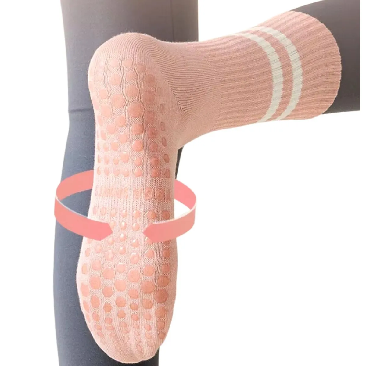 GENERICO - Calcetines Antideslizantes Algodon Yoga Fitness Set 4 Pares