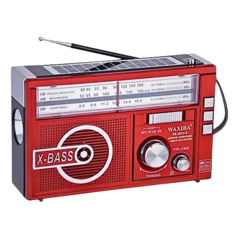 MOVI - Radio Portátil Recargable Carga Solar+ Linterna