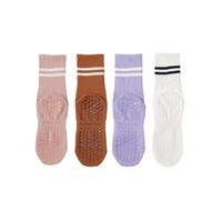 Calcetines Antideslizantes Algodon Yoga Fitness Set 4 Pares