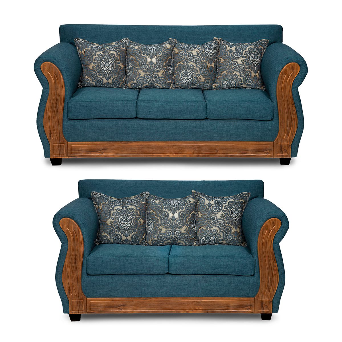 ADONIS LEUDH - Living 3+2 Caburgua Tela Lisa Turquesa X