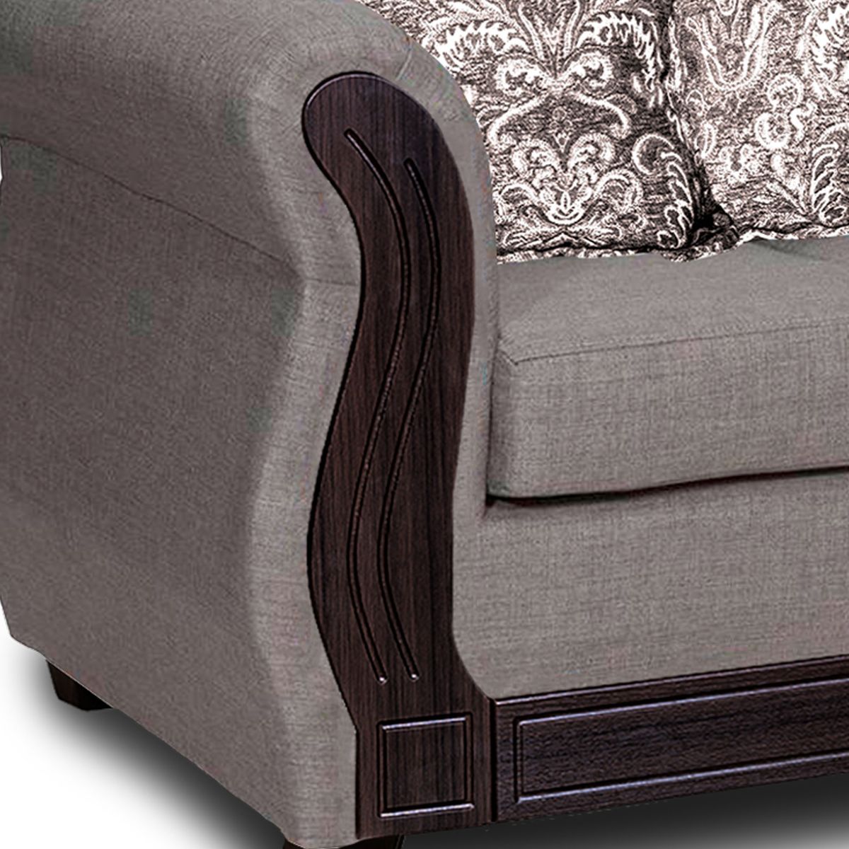 ADONIS LEUDH - Living 3+2+1+1 Caburgua Tela Lisa Gris Medio