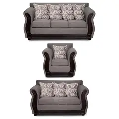 ADONIS LEUDH - Living 3+2+1 Caburgua Tela Lisa Gris Medio