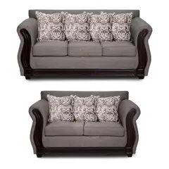 ADONIS LEUDH - Living 3+2 Caburgua Tela Lisa Gris Medio