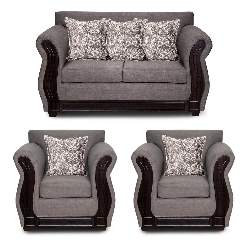 ADONIS LEUDH - Living 2+1+1 Caburgua Tela Lisa Gris Medio