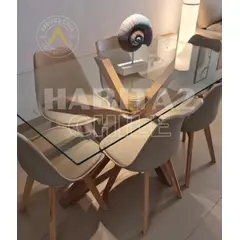 HABITA2 CHILE - COMEDOR TULIP WARM 140X80- 6 PUESTO BEIGE