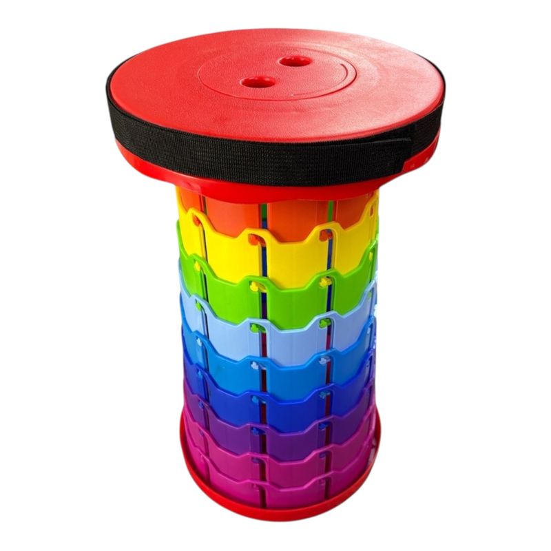 GENERICO - Piso Taburete Retráctil Altura Ajustable y Portátil - Rojo Multicolor