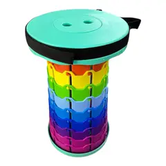 GENERICO - Piso Taburete Retráctil Altura Ajustable y Portátil - Verde Multicolor