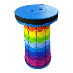 GENERICO - Piso Taburete Retráctil Altura Ajustable y Portátil - Azul Multicolor