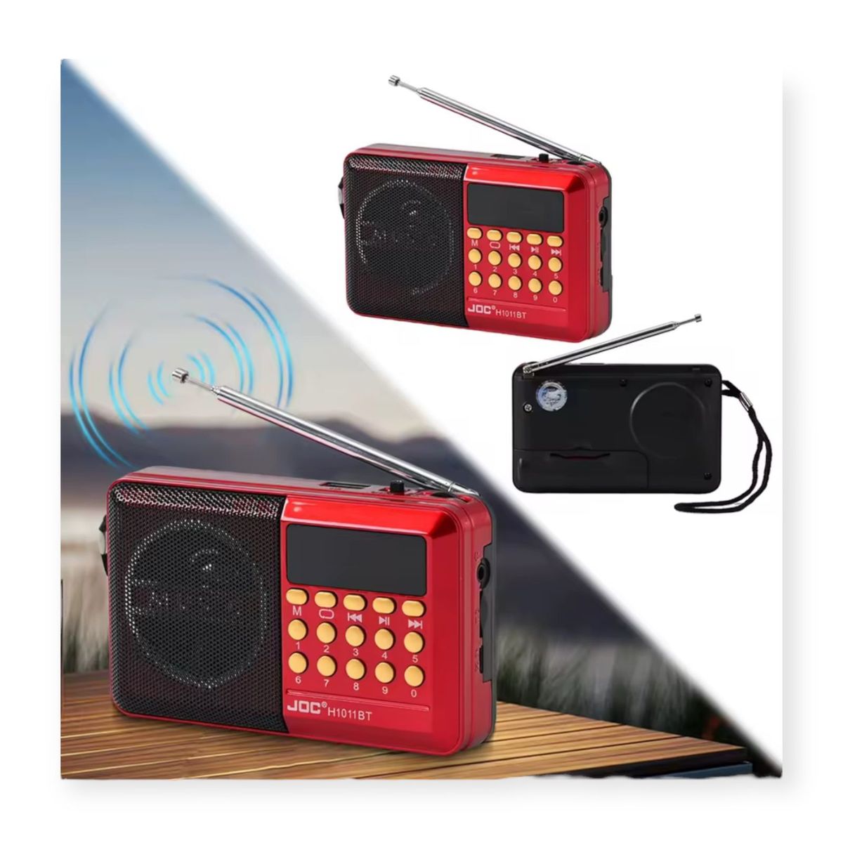 GENERICO - Radio Portátil Bolsillo Am Fm Recargable Usb Color Rojo