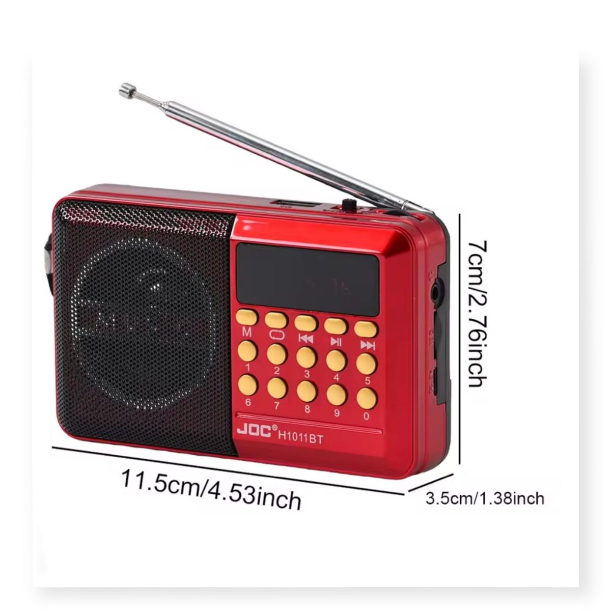 GENERICO - Radio Portátil Bolsillo Am Fm Recargable Usb Color Rojo