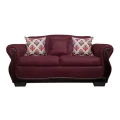 AMERICA DECORA - Sofá Con Resorte Estructural 3 Cuerpos Grand Santi Envejecido Burdeo