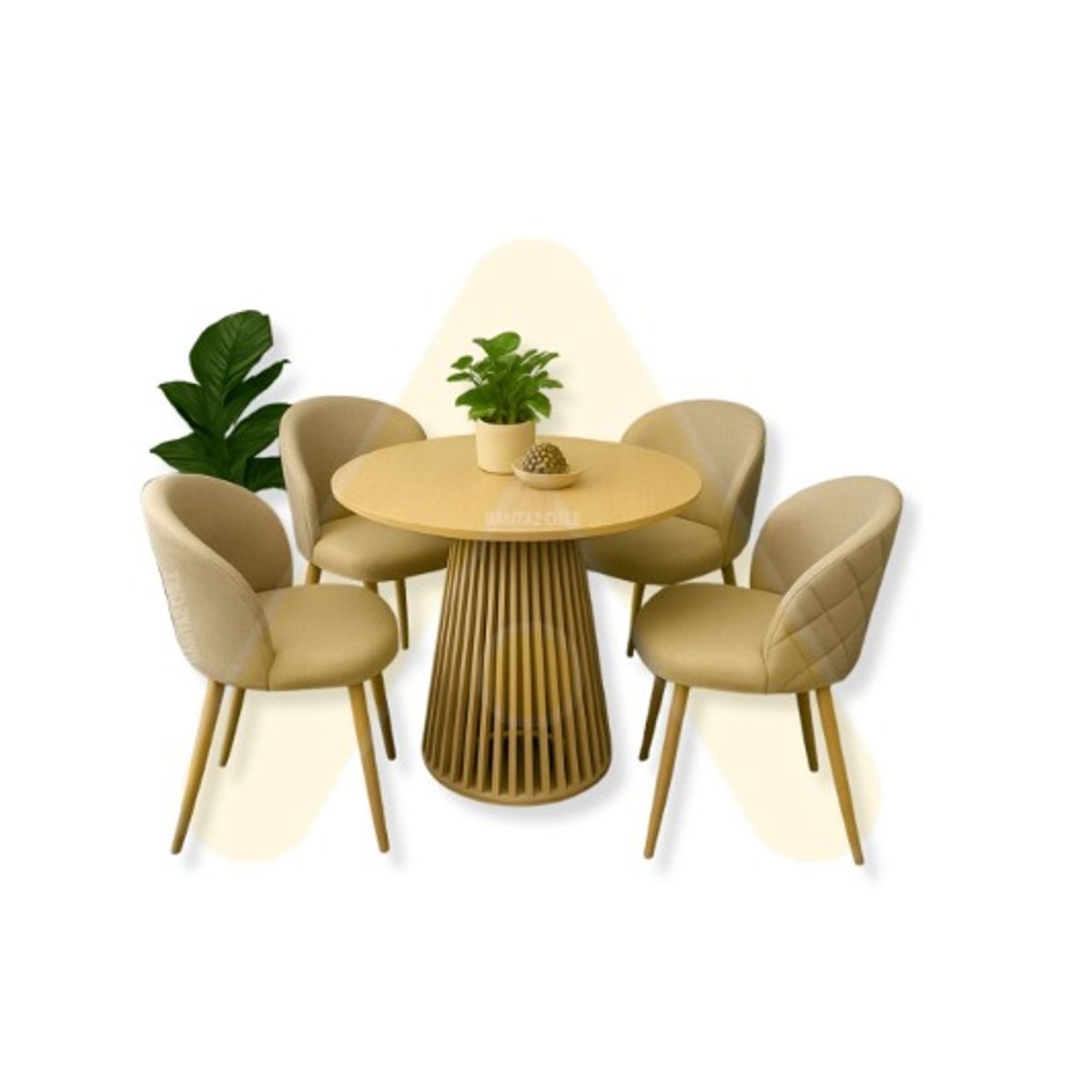 GENERICO - COMEDOR BOHO NORDIC 90 CM - 4 PUESTO LINO BEIGE…