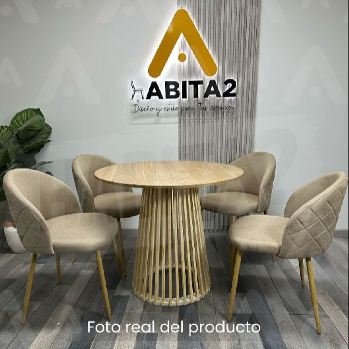 GENERICO - COMEDOR BOHO NORDIC 90 CM - 4 PUESTO LINO BEIGE…