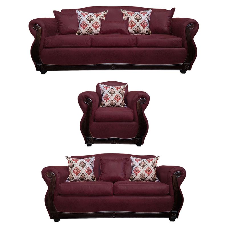 AMERICA DECORA - Living 4-3-1 Grand Santi Envejecido Burdeo