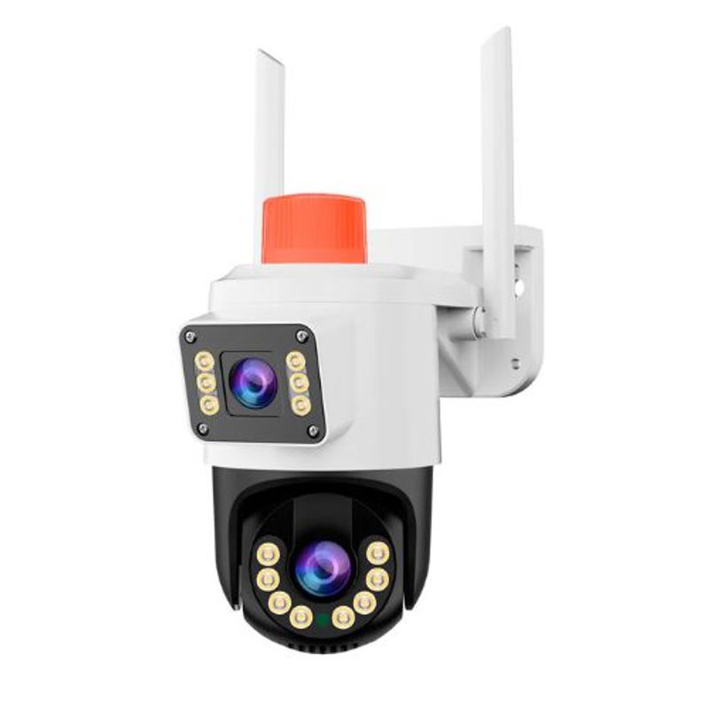 GENERICO - Cámara Seguridad Con Doble Lente + Alarma Inalámbrica Jortan