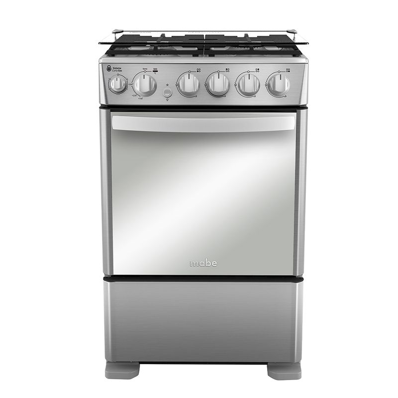 MABE - Cocina a Gas 4 platos 55cm válvula corta gas CMC5540FX1 Mabe