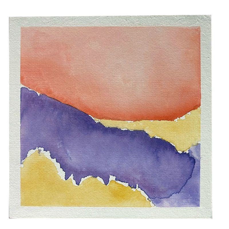 GENERICO - Cuadro decorativo abstracto acuarela 21x21 cm 8