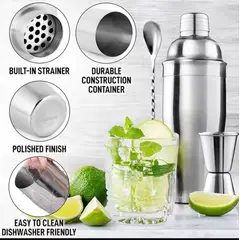 GENERICO - Set De Coctelería Para Bar Acero Inoxidable Para Bebidas 12pcs