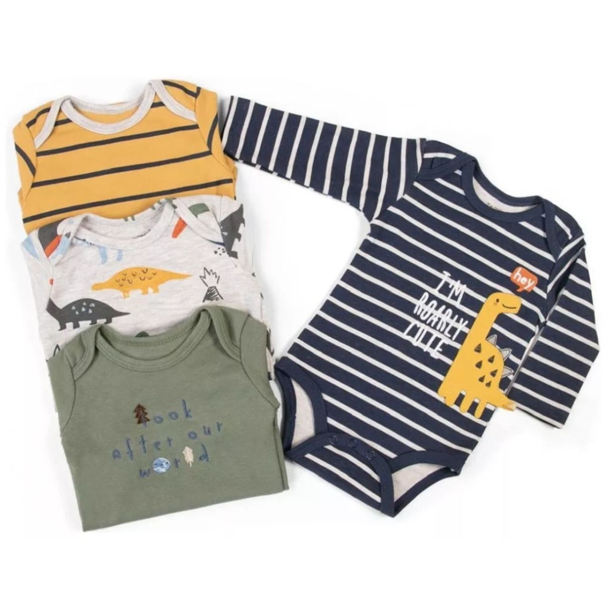 TEDMIMAK - Pack de 4 Bodies Dino bebé