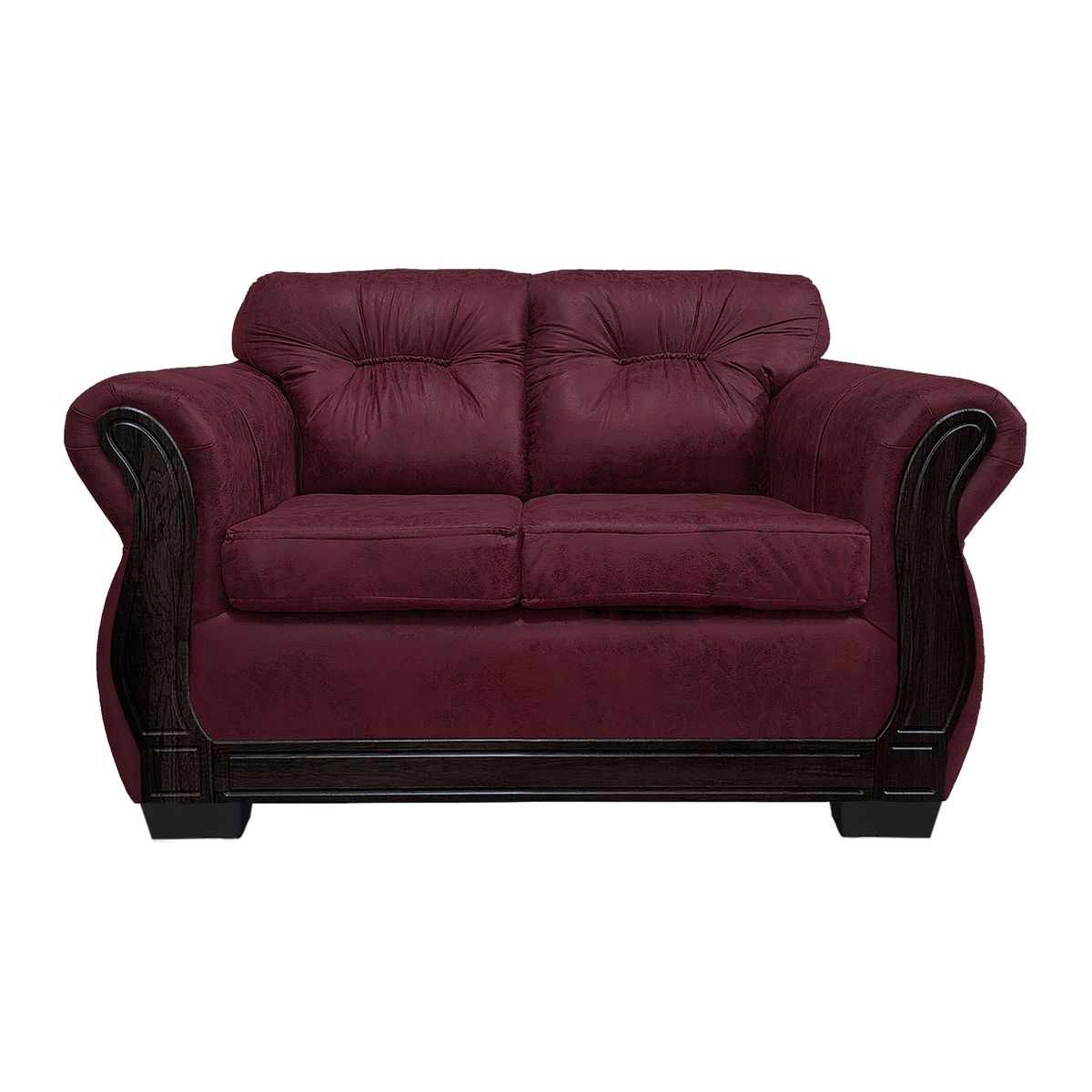 AMERICA DECORA - Sofá Con Resorte Estructural 2 Cuerpos Taurus Envejecido Burdeo