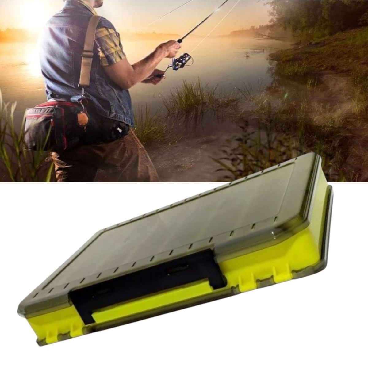 GENERICO - Caja De Porta Señuelo 14 Pesca GENIAL PARA RIO
