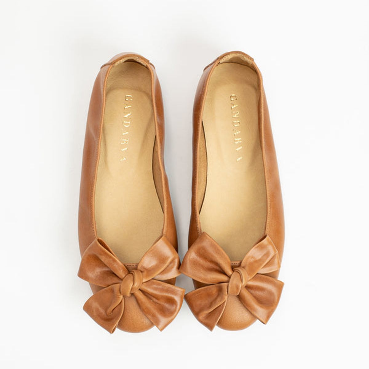 GANDARVA - Ballerina Mujer De Cuero Lilly Camel