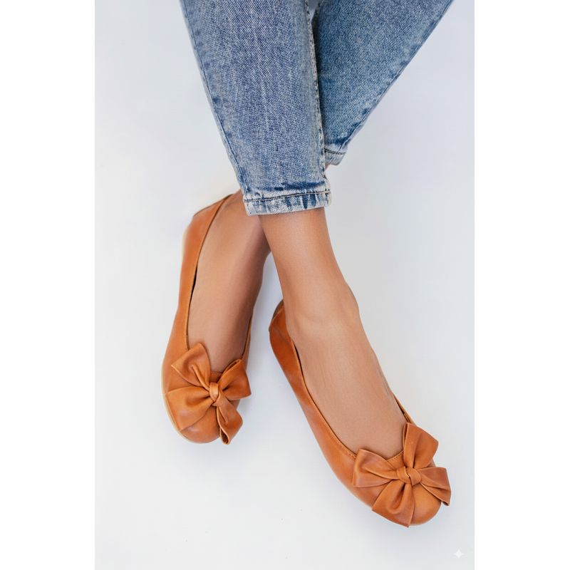 GANDARVA - Ballerina Mujer De Cuero Lilly Camel