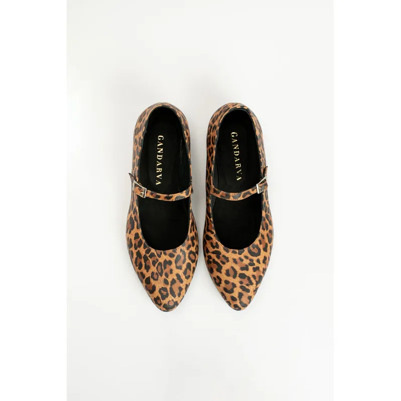 GANDARVA - Ballerina Mujer De Cuero Almudena Animal Print