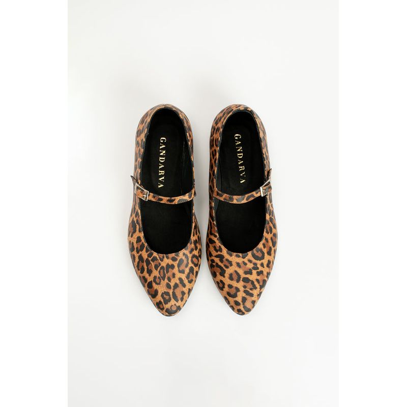 GANDARVA - Ballerina Mujer De Cuero Almudena Animal Print