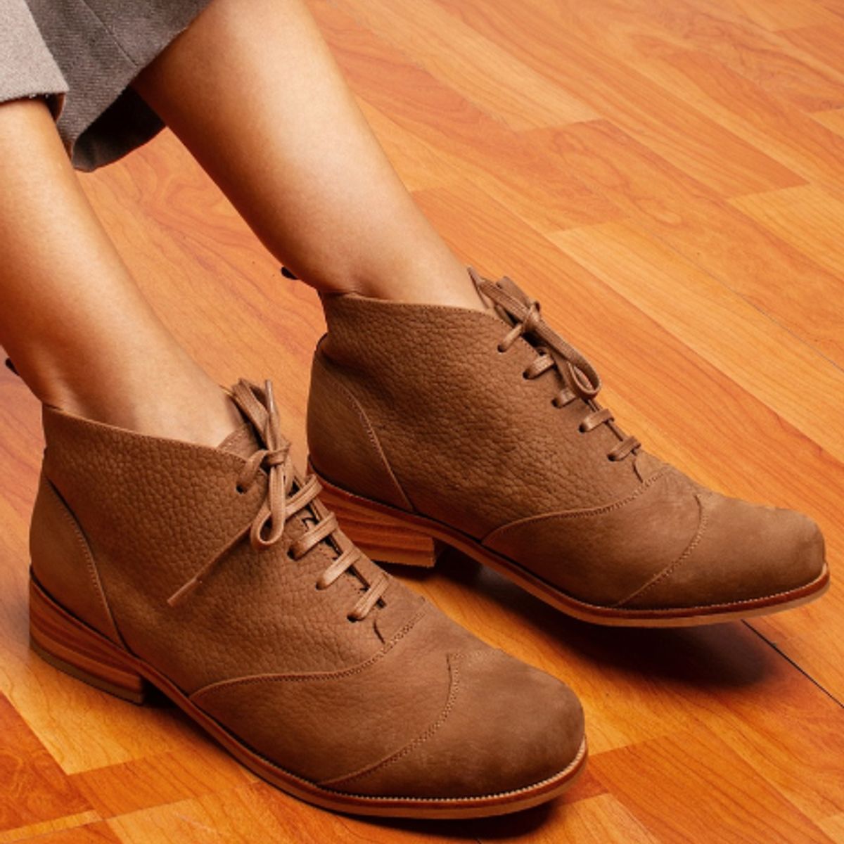 GANDARVA - Botín Mujer De Cuero Herminia Café