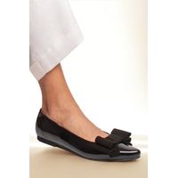 Ballerina Mujer De Cuero Colette Negro Plano