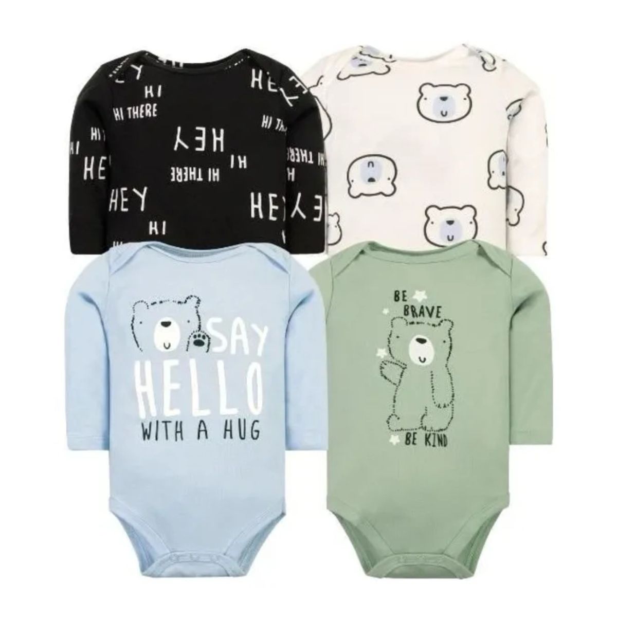TEDMIMAK - Pack de 4 Bodies Bear bebé