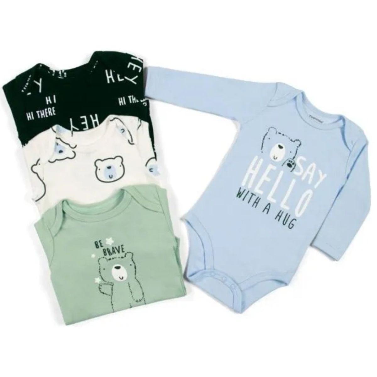 TEDMIMAK - Pack de 4 Bodies Bear bebé