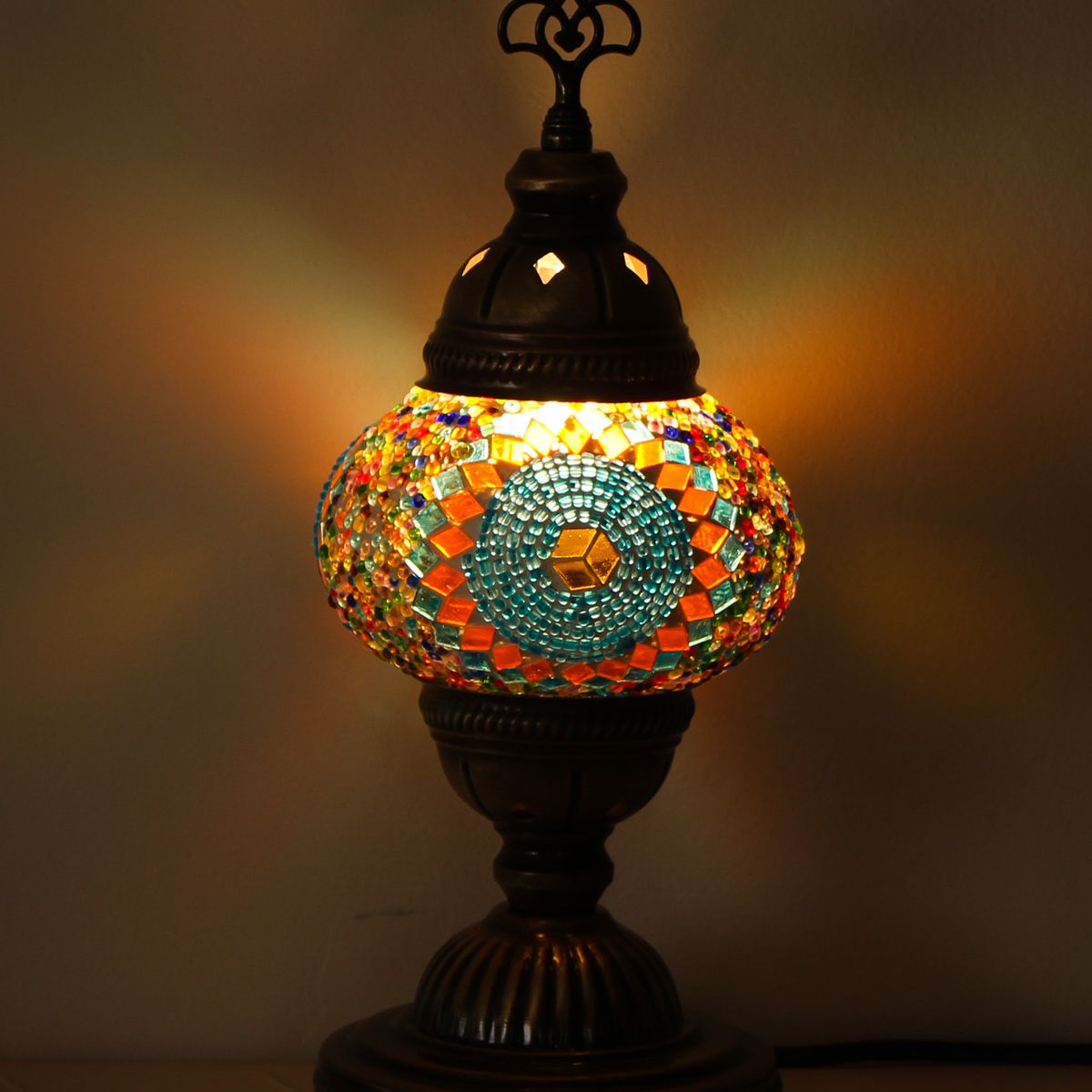 TURKUAZ - Lámpara turca de mesa S Dalga multicolor