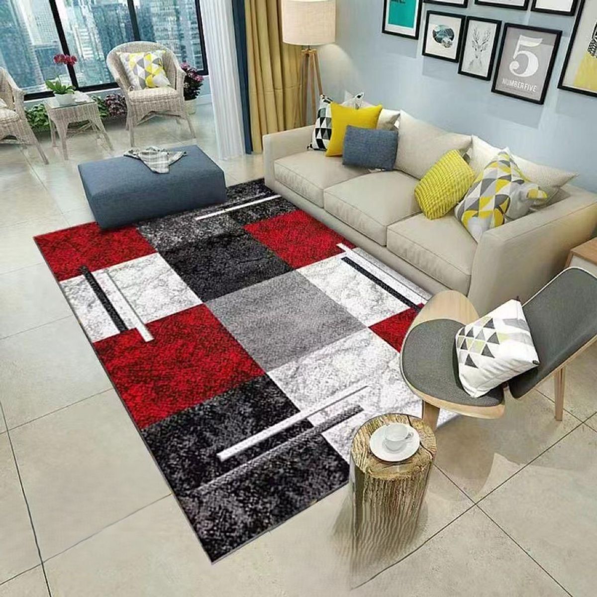 GENERICO - ALFOMBRA PARA LIVING ANTIDESLIZANTE CON DISEÑOS 3D ESPECTACULARES