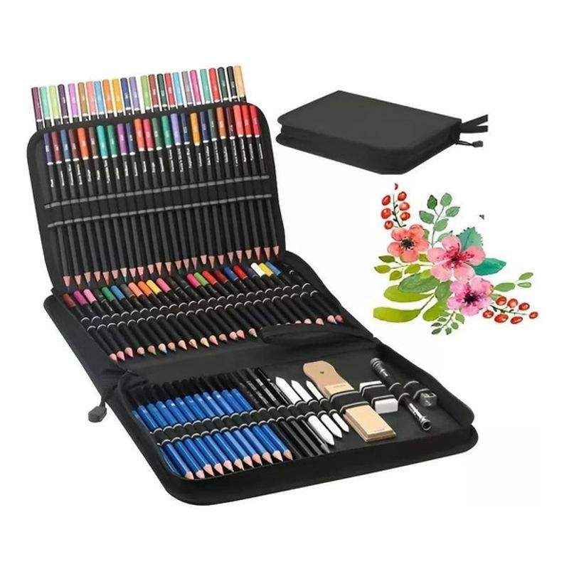 GENERICO - Kit Lapices Dibujo Colores 95 Piezas Profesional